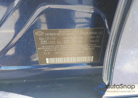 2011 Hyundai Sonata Gls z USA, uszkodzony, nr VIN 5NPEB4AC2BH056687